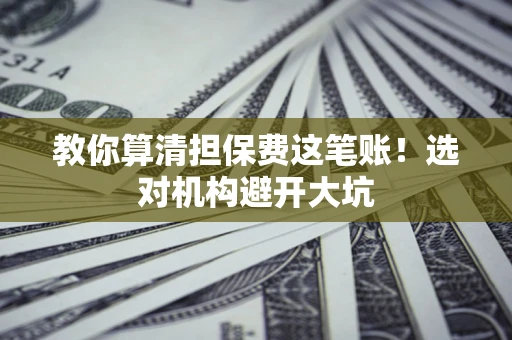武汉教你算清担保费这笔账！选对机构避开大坑